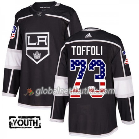 Los Angeles Kings Hockeydrakt Tyler Toffoli 73 2017-2018 USA Flag Fashion Svart Adidas Authentic - Herre